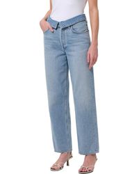 Agolde - Echo Foldover Waist Tapered Straight Leg Jeans - Lyst