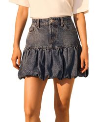 Next - Puffball Denim Miniskirt - Lyst