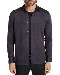 John Varvatos - Ross Slim Fit Geo Print Cotton Button-up Shirt - Lyst