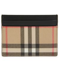 BURBERRY: Sandon credit card holder in coated fabric and leather