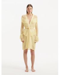 Moeva - Kenga Knitted Knee-Length Long-Sleeve Belted Kaftan - Lyst