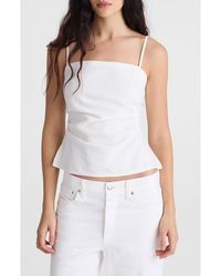 Madewell - Ruched Square Neck Denim Tank - Lyst