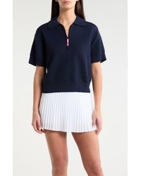 G/FORE - Merino Wool Blend Short Sleeve Quarter Zip Golf Sweater - Lyst