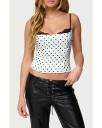 Edikted - Polka Dot Layered Lace Trim Camisole - Lyst