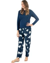 Leveret - Cotton Top & Fleece Pants Printed Matching Family Holiday Pajama Set - Lyst