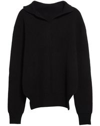 Rick Owens - Split Turtleneck Wool Fisherman Sweater - Lyst