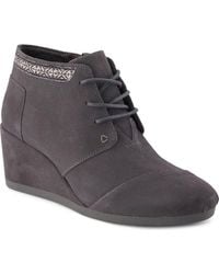 TOMS - Desert Lace-Up Wedge Bootie - Lyst