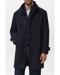 Mango - Wool Blend Funnel Neck Coat - Lyst