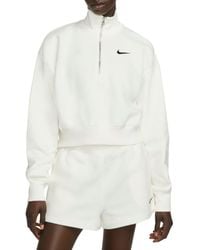 Nike - Sportswear Phoenix Fleece 1/4-Zip Cropped Sweatshirt - Lyst