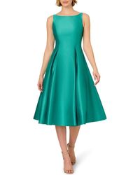 Adrianna Papell - Sleeveless Mikado Fit & Flare Midi Dress - Lyst
