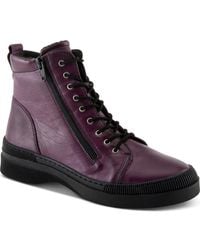 Spring Step - Leather Combat Boot - Lyst