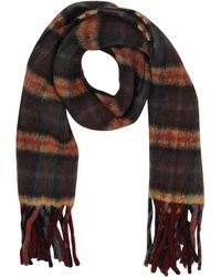 AllSaints - Brushed Check Skinny Wool Blend Scarf - Lyst