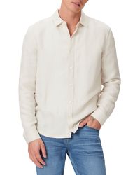 PAIGE - Peters Pinstripe Linen Blend Button-up Shirt - Lyst