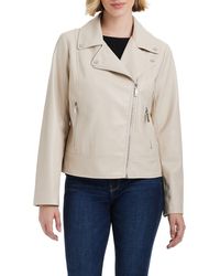 Vince Camuto - Asymmetric Zip Faux Leather Jacket - Lyst