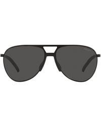 Prada - Pilot 59mm Matte Black Aviator Sunglasses - Lyst