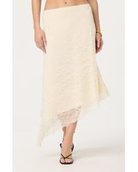 Astr - Asymmetric Lace Midi Skirt - Lyst
