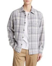 NN07 - Frode 5365 Plaid Wool Blend Flannel Button-up Shirt Jacket - Lyst