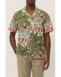 Les Deux - Lukas Dancing Print Cotton Camp Shirt - Lyst