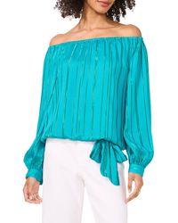Vince Camuto - Stripe Off The Shoulder Tie Hem Top - Lyst