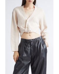 R13 - Rib Twisted Hem Cashmere Cardigan - Lyst