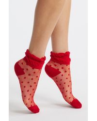 Stems - Pippa Ruffle Dot Quarter Socks - Lyst