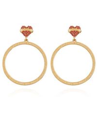 True Religion - Heart And Hoop Statement Earring - Lyst