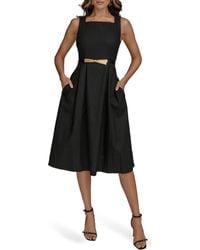 Donna Karan - Linen Blend A-Line Dress - Lyst