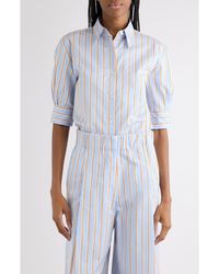 Dries Van Noten - Celindo Super Compact Stripe Oversize Supima Cotton Poplin Button-Up Shirt - Lyst
