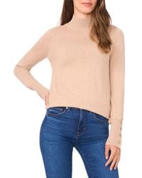 Halogen® - Button Cuff Turtleneck Sweater - Lyst