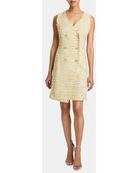 Santorelli - Dee Sleeveless Double Breasted A-Line Dress With Asymmetric Skirt Panel - Lyst