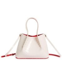 Christian Louboutin - Mini Cabarock Snakeskin Embossed Patent Leather Tote - Lyst