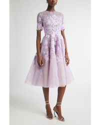 Oscar de la Renta - English Rose Guipure Lace Cocktail Dress - Lyst