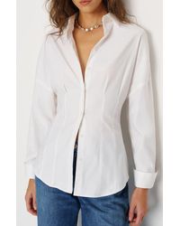 Reformation - Vanta Stretch Poplin Button-Up Shirt - Lyst