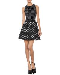 Alice + Olivia - Chara Mixed Scale Polka Sot Sleeveless Fit & Flare Minidress - Lyst