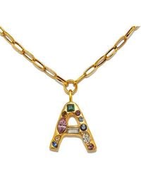 Sequin - Emilie Crystal Initial Pendant Necklace - Lyst