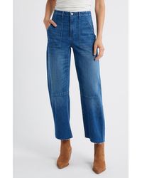 Le Jean - Utility Raw Hem Crop Barrel Jeans - Lyst