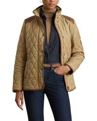 Ralph Lauren - Diamond Quilted Barn Jacket With Faux Leather Trim - Lyst