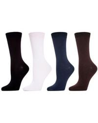 Memoi - Assorted 4-Pack Crew Socks - Lyst