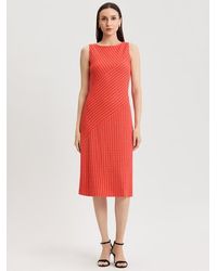 Misook - Striped Lined Soft Knit Midi Dress - Lyst