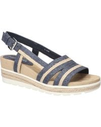 Easy Street - Mel Espadrille Slingback Platform Wedge Sandal - Lyst