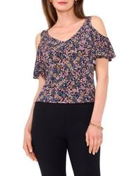 Chaus - Floral Cold Shoulder Jersey Top - Lyst