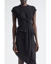 Lemaire - Button Drape Merino Wool Blend Top - Lyst