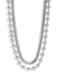 Open Edit - Set Of 2 Snake & Ball Chain Necklaces - Lyst