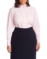 Court & Rowe - Ruffle Trim Button-up Top - Lyst