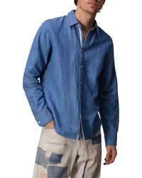 Rag & Bone - Finch Cotton & Linen Denim Button-up Shirt - Lyst