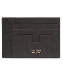 Tom Ford - Large T-Line Soft Grain Leather Card Holder - Lyst