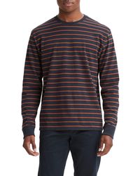 Vince - Stripe Long Sleeve Sueded Jersey T-shirt - Lyst