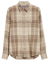 Ralph Lauren - Plaid Cashmere Button-Up Shirt - Lyst