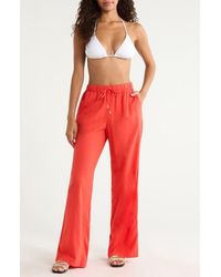 Elan - Drawstring Wide Leg Cover-Up Pants - Lyst