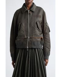 Sacai - Layered Nylon Twill Bomber Jacket - Lyst